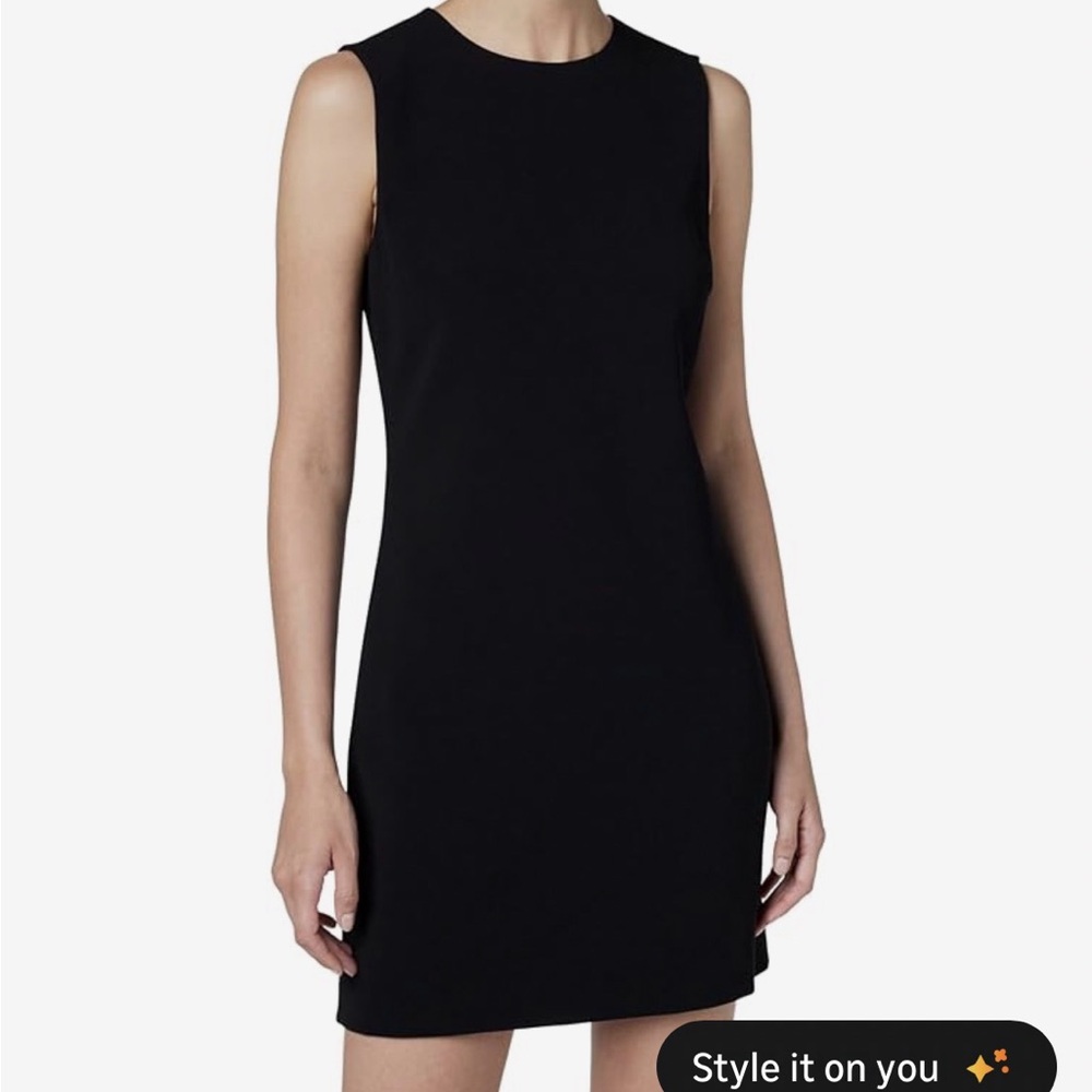 Theory Black Sleeveless Short Sheath Dress